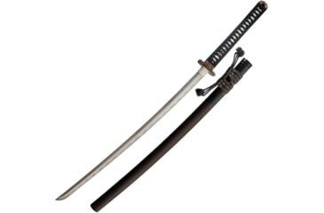 Image of Dragon King Pine Crane Katana, 28 blade, Black cord wrapped white rayskin handle, SD35290