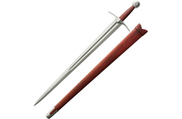 Image of Dragon King Single Hand Arming Sword, 34.25in Overall, 28in Hand Forged 9260 Spring Steel Blade, Brown Leather Wrapped Handle, Atrim Design, Leather Wrapped Brown Wood Scabbard, SR36050