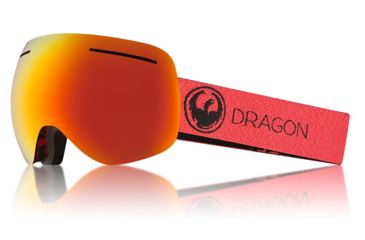 Image of Dragon X1 Goggles, Mill/LumaLens Red Ion, with Bonus LumaLens Rose, One Size 286007528484