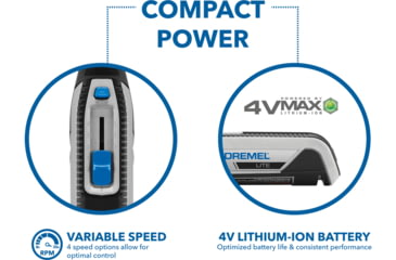 Image of Dremel Lite 4-Volt Multipurpose Cordless Rotary Tool, Gray, 7760-N/10