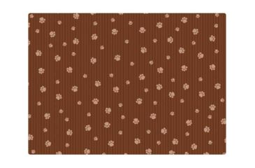 Image of Drymate Dog Crate Mat, Brown Stripe/Tan Paw, 18x24 CKP1824MBSNTP