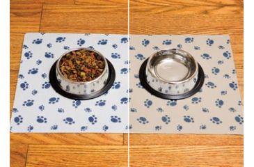 Image of Drymate Pet Bowl Place Mat, Paw Stripe, Brown/ Tan, 12 x 20 PP1220BNSTP