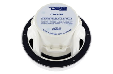 Image of DS18 HYDRO 8in 2-Way Marine Speakers w/RGB LED Lights 375W, White, NXL-8
