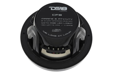 Image of DS18 HYDRO 8in 2-Way Marine Speakers w/RGB LED Lights 450W, Black Carbon Fiber, CF-8