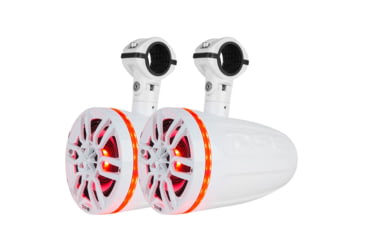 Image of DS18 HYDRO 8in 2-Way Wakeboard Pod Tower Speakers w/1in Compression Driver &amp; RGB LED Lights - 540W, White, NXL-8TPWNEO