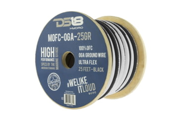 Image of DS18 HYDRO Marine Grade OFC Ground Wire 0 GA - 25ft Roll, White/Red, MOFC0GA25G