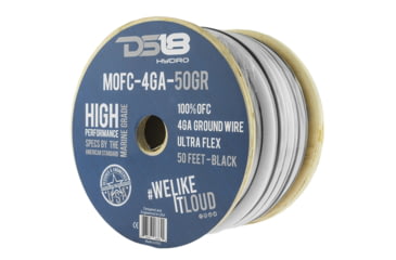 Image of DS18 HYDRO Marine Grade OFC Ground Wire 4 GA - 50ft Roll, White/Red, MOFC4GA50G