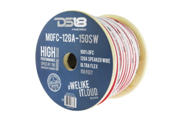 Image of DS18 HYDRO Marine Grade OFC Speaker Wire 12 GA - 150ft Roll, White/Red, MOFC12GA150SW