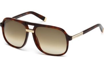 Image of DSquared DQ0071 Sunglasses - Dark Havana Frame Color, Gradient Green Lens Color