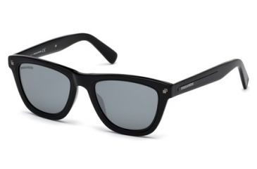 Image of DSquared DQ0169 Sunglasses - Shiny Black Frame Color, Smoke Mirror Lens Color