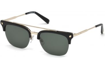 Image of DSquared DQ0250 Sunglasses - Shiny Black Frame Color, Green Lens Color
