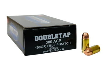 Image of Doubletap Ammunition .380 ACP 100 Grain Full Metal Jacket Pistol Ammo, 50 Rounds, 380ACP100FMJ