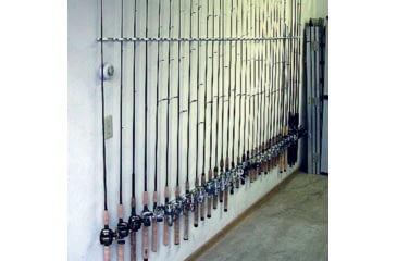 Image of Du-Bro Trac-A-Rod 2 foot Fishing Rod Rack, Silver/Black, 1080B