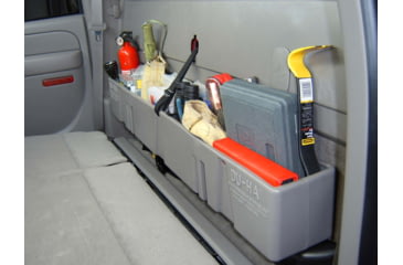 Image of Du-Ha Behind-the-Seat Storage for 04-07 Chevrolet/GMC Silverado/Sierra Silverado/Sierra 1500 Light Duty Crew Cab, Classic , Black, 10023