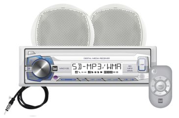 Image of Dual Mechless Single Din USB/MP3/WMA/AM/FM Media Receiver - 60x4, Front 1A USB, SD Input, 10 Character LCD, White MCP105S
