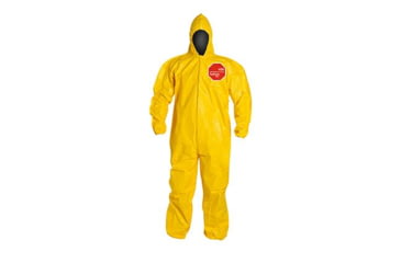 Image of DuPont Tychem 2000 Coveralls w/Hood, Elastic Wrists and Ankles, Bound Seams, Yellow, Extra Large, 12 Pack, QC127BYLXL00