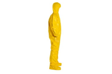 Image of DuPont Tychem 2000 Coveralls w/Standard Hood and Attached Socks, Bound Seams, Yellow, Large CS12 QC122BYLLG00