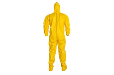 Image of DuPont Tychem 2000 Coveralls w/Standard Hood and Attached Socks, Bound Seams, Yellow, Large CS12 QC122BYLLG00