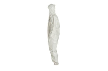 Image of DuPont Tychem 4000 Coverall w/Hood, Elastic Wrists and Ankles, White, Large, 12 Pack, SL127BWHLG00