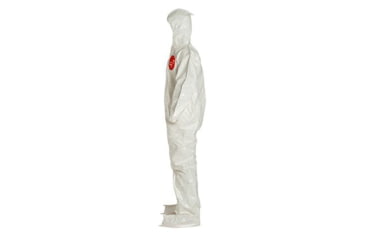 Image of DuPont Tychem 4000 Coverall w/Standard Fit Hood and Attached Socks, White, L, 12 Pack, SL122BWHLG00