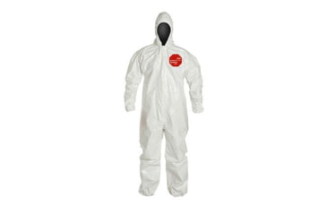 Image of DuPont Tychem 4000 Coveralls w/Standard Hood, Taped Seams, White, Large, 6 Pack, SL127TWHLG0006