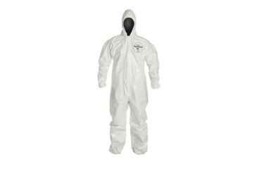 Image of DuPont Tychem SL White MD Coveralls with Standard Fit Hood and Elastic Wrists w/ Ankles, Case of 6