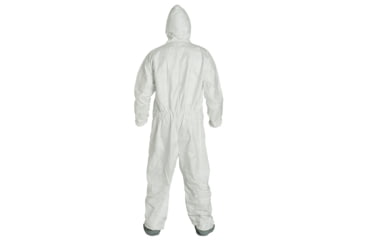 Image of DuPont Tyvek 400 Coverall w/Respirator Fit Hood and Attached Skid-Resistant Boots, Elastic Wrists, Waist, White, M, Case of 25, TY122SWHMD00