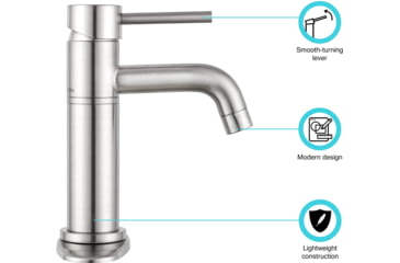 Image of Dura Faucet Single Handle Vessel RV Lavatory Faucet, Satin Nickel, DF-NML800-SN