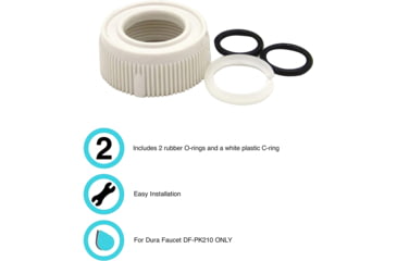 Image of Dura Faucet Spout Nut And Rings Kit, White, DF-RK510-WT