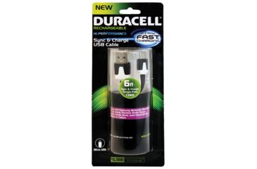 Image of Duracell Standard USB to Micro USB Sync and Charge Cable - 6ft, Black PRO428