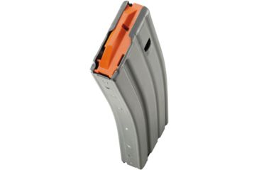 Image of Duramag Aluminum Magazine Crimped From 30 Round to 10 Round, SS Spring CPD Plate, 5.56mm/.223/300BLK, 10RD, Mil-Spec, Anodize, Grey/Orange, 3023002178CPDL10-10RD
