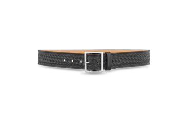 Image of 1-3/4" Basketweave Leather Garrison Belt with Nickel Buckle