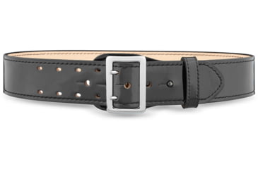 Image of DutyMan 2-1/4inch High-gloss Leather Sam Browne 2-row Stitch Duty Belt With Nickel Buckle DTY-1031-44-9001