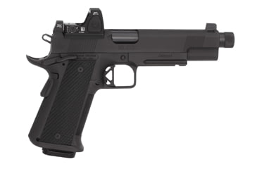 Image of Dan Wesson Fury Pistol, 9mm Luger, 5.5in barrel, black carbon steel frame, custom G10 grip, recoil operated semi-automatic, tritium front, RMR red dot rear, 18 round magazine, DW-FURY-9MM-5.5-1-FRRMPG