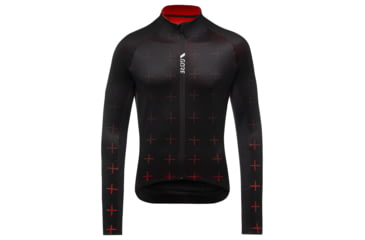 Image of GOREWEAR Mens C5 Thermo Cycling Jersey in Black/Fireball Medium Form fit ABC6529B, 100641-99AY-L