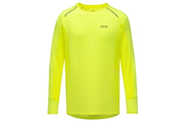 Image of GOREWEAR Energetic Long Sleeve Running Shirt Mens in Neon Yellow Medium Slim fit B0D50730, 100751-0800-L