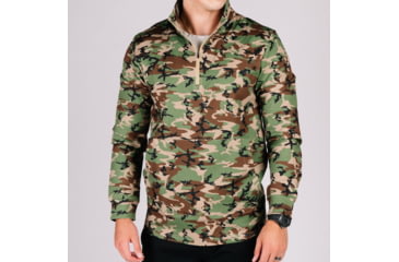 Image of Crucial Concealment Durable Quarter Zip - Woodland Camo 0576FB9A, XL, FC019004