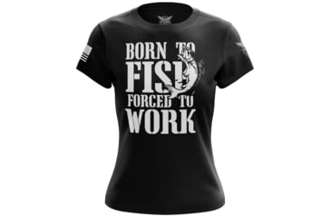 Image of We the People Holsters Born To Fish Forced To Work Womens Short Sleeve Shirt 27059EFD, 6549657485410