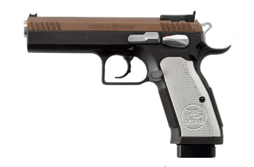 Image of EAA Witness-Stock-II-Xtreme Pistol, 9mm Luger, 4.5 in barrel, ceramic matte finish steel frame, aluminum grip, recoil operated semi-automatic, fiber-optic front, adj. target rear, 17 round magazine, EAAWTNSSTKIIXTRM2-FRRMPG