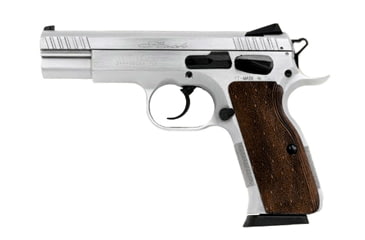Image of EAA Witness-Stock Pistol, .40 S&amp;W, 4.5 in barrel, hard chromed carbon steel frame, checkered wood grip, recoil operated semi-automatic, double-action, frame mounted safety, 3-dot combat, 14 round magazine, EAA-WTNS-STK-3-FRRMPG
