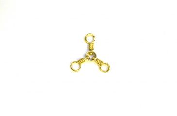 Image of Eagle Claw 3-Way Swivel,Resealable Package,Brass,Size 4 01251-004