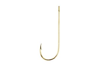 Image of Eagle Claw Aberdeen Hook,Non-Offset,Ringed Eye,Light Wire,Gold,R-Pack 202R-8