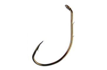 Image of Eagle Claw Baitholder Hook,Wide Gap,Offset,Down Eye,2 Slices,Bronze,100-Box Hooks 024-6