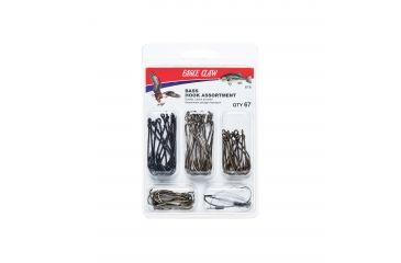 Image of Eagle Claw Bass Hook,Kahle Weedless,Worm,Plain Shank,Assorted 618H