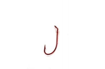 Image of Eagle Claw Baitholder Saltwater Snelled Hook,Offset,Down Eye,2 Slices,Curved Point,Mono,18in,Sea Guard Red 9139RH-4