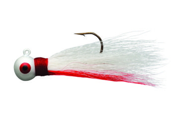 Image of Eagle Claw Bucktail Jig Hook,White/Red ECJB1/4-WR