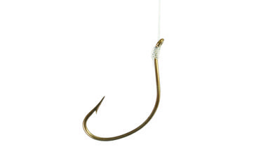 Image of Eagle Claw Kahle Horizontal Snelled Hook,Offset,Straight Point,Up Eye,Wide Bend,Mono,7in,Bronze 147H-1