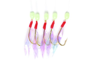 Image of Eagle Claw Lazer Sharp Bait Rig, Urethane Flash Wings, Five Size 8 Gold Hooks, 19in Line, 3 Pack, L946-3PK-8