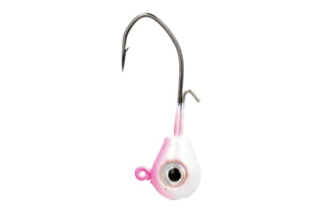 Image of Eagle Claw Lazer Sharp Pro-V Tear Drop Jig, 3/0 Hook, Pink/ White, 1/4oz, 5 per Pack, LSTDPV14-17