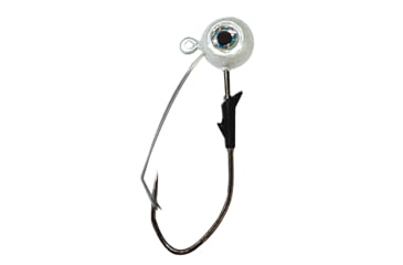 Image of Eagle Claw Lazer Sharp Pro-V Weedless Eagle Eye Jig, 2/0 Hook, Pearl/ White, 1/8oz, 5 per Pack, LEEJW18-1